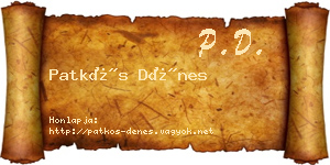 Patkós Dénes névjegykártya